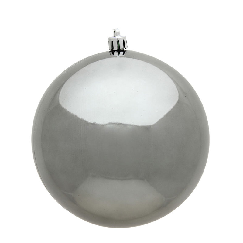 2" Shatterproof Bauble, Pewter Shiny