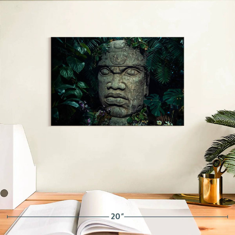 Leisha Mayan Olmec Head, 8" H x 12" W