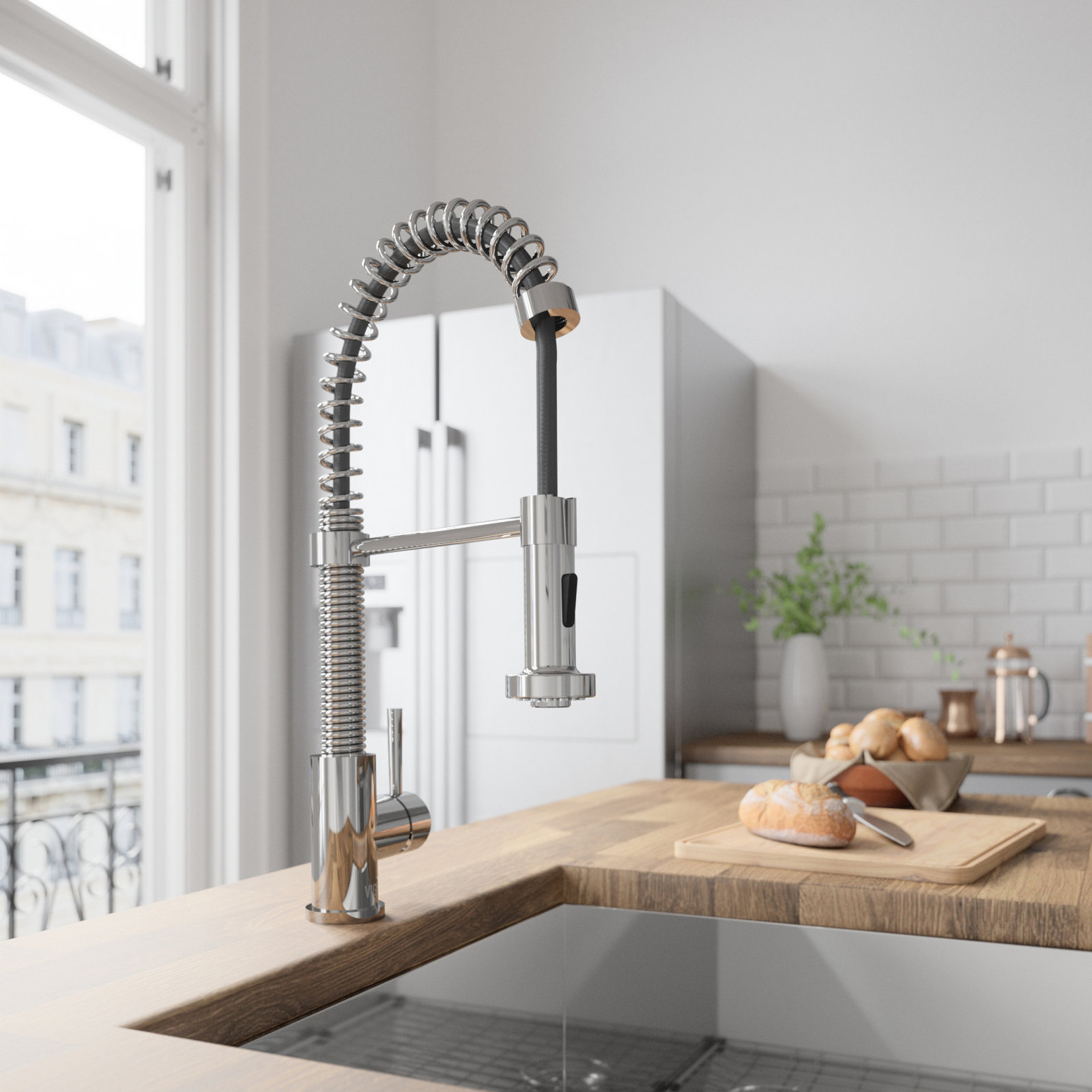 Edison Pull-Down Kitchen Faucet, Chrome, Without Soap Dispenser