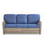 Canapé d'extérieur 75,2 po en osier gris avec coussins en forme de T et mousse épaisse de 5 po, pour le porche ou la cour, bleu-129470847