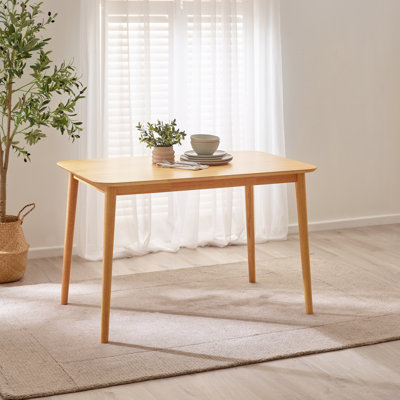 Drea Oak Solid Wood Dining Table - Traditional Rustic Farmhouse Kitchen Style