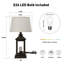 Lampe de chevet tactile pour lampe de chambre à coucher avec abat-jour en tissu noir et or brossé-123049226