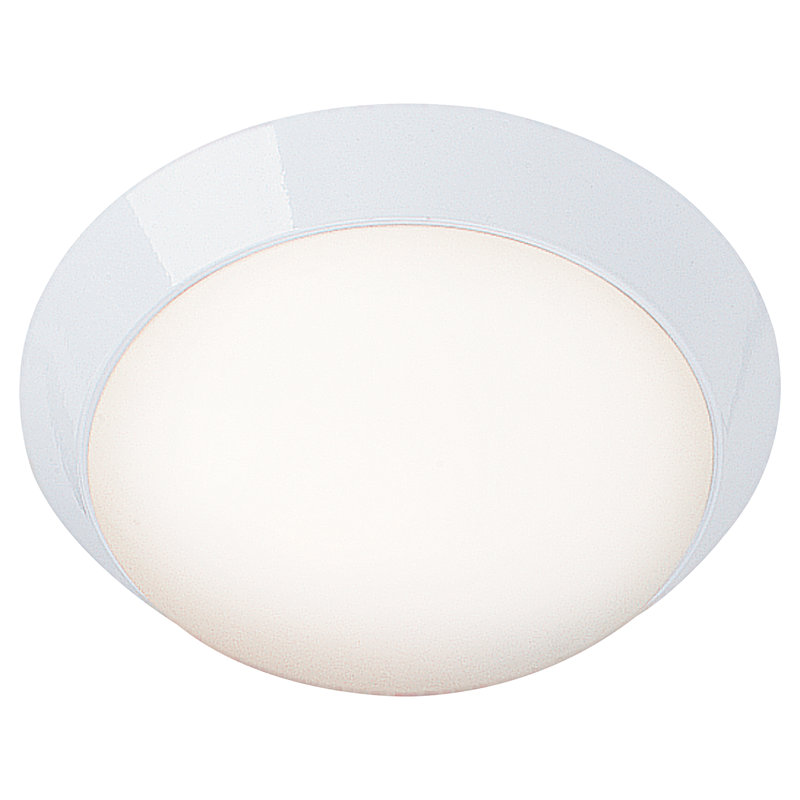 Capp Glass Flush Mount, White, 3.75" H x 11.25" W x 11.25" D