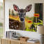 Toile, gros plan, portrait d'un jeune cerf présentant son art mural-1303554659