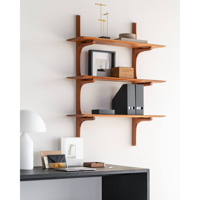 PI 3 Piece Tiered Shelf, Varnished Brown