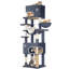 Cat Tree for Indoor Cats, Multi-layer Scratching Post with Large Platform, 2 Caves, 7 Sisal Posts, Pompoms, Cat Basket, Hammock, Suitable for Cats-801803121-801803120