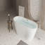 Baignoire autoportante en acrylique de 59 po avec motif à losanges unique: forme ovale spacieuse, finition blanc brillant, trop-plein chromé et bonde escamotable