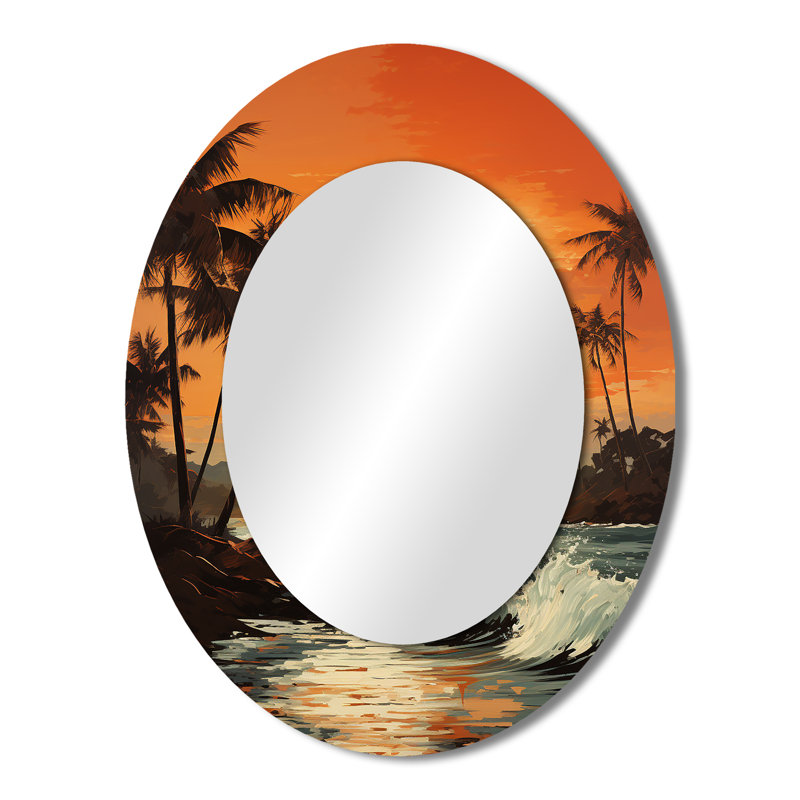 Miroir mural Tangerine Twilight Tropical Tranquility Sunset I - Tropical, H 43 po x l 33 po