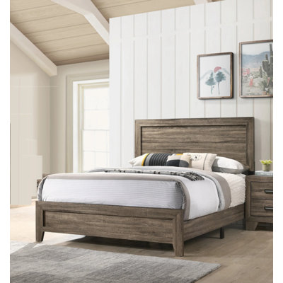 Dhar Wood Bed, Bed Frame With Headboard, Platform Bed Frame, Box Spring Needed by Millwood Pines