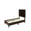 Tête de lit ajustable moderne en similicuir brun avec lit simple 1pc-56090450-56090449