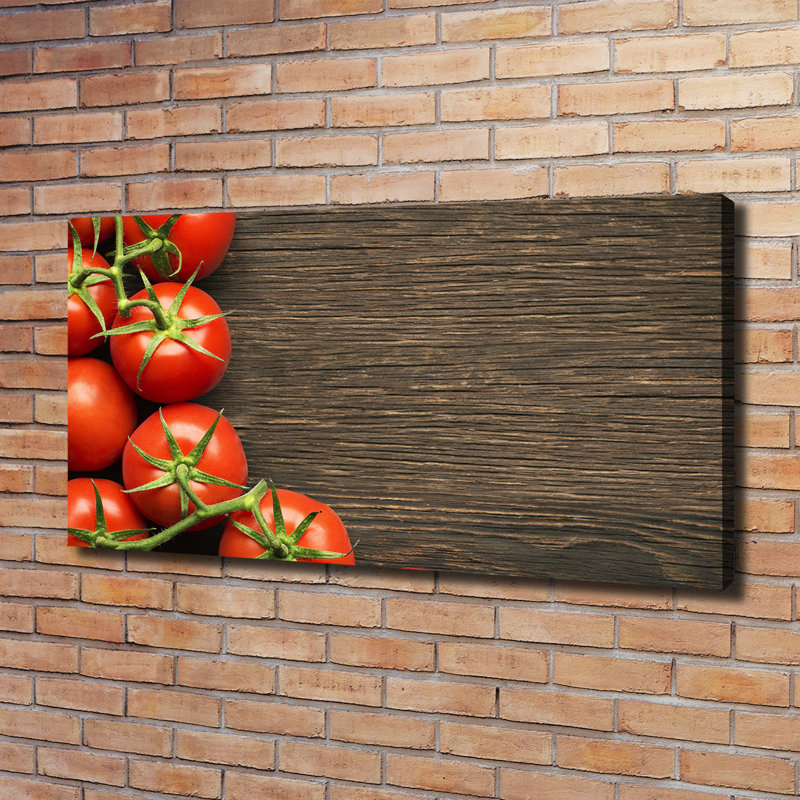 Tomatoes On Wood - Wrapped Canvas Print