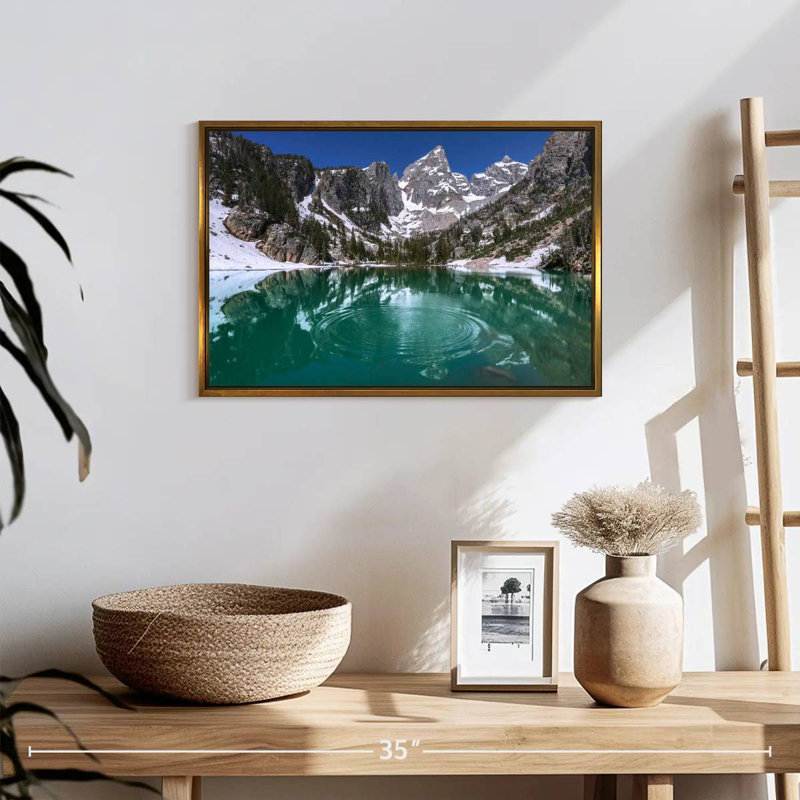 Delta Lake Grand Teton, 19 po x 13 po, Cadre flottant doré