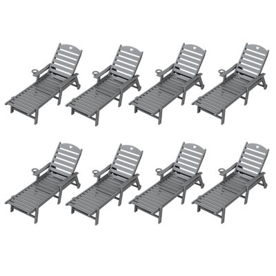 HDPE Patio Lounge chair(8Piece)