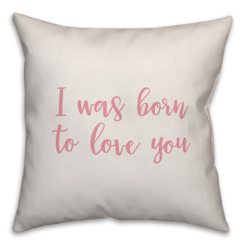  Coussin décoratif I Was Born to Love You, Blanc / rose, Coussin décoratif