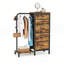 Commode 5 tiroirs avec support à chaussures et penderie, grande commode en tissu sans station de charge et lumières DEL pour la chambre à coucher, le placard, le vestibule-1104224030
