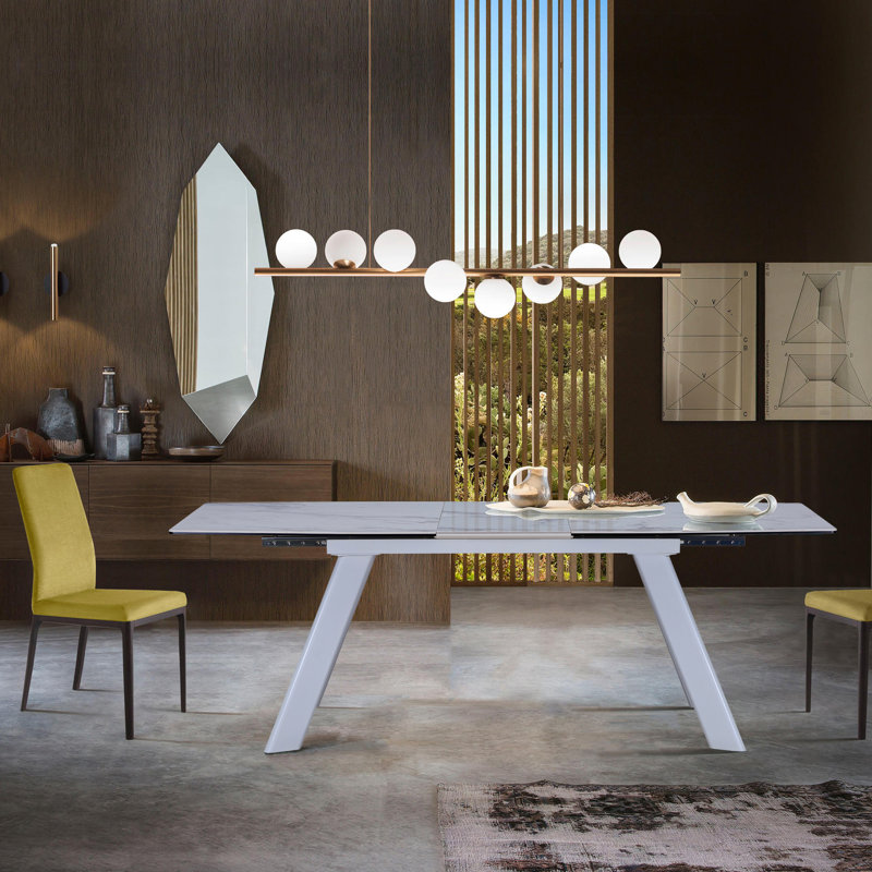 Extendable Metal Base Dining Table