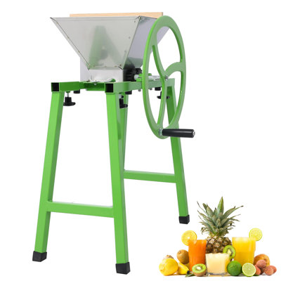 7L Manual Fruit Crusher Grinder, Stainless Steel Apple Grinder Scratter Pulper with Crank & Locking Feet, 304 SS for Cider, Wine Making & Home Brewing