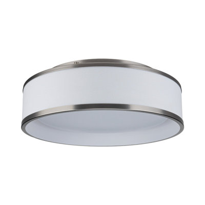 Plafonnier encastré 5 lumières DEL Fabin 5-CCT 2700-3000-3500-4000-5000K Fabrise 36W 1,550 lumens avec abat-jour en tissu blanc nickel brossé