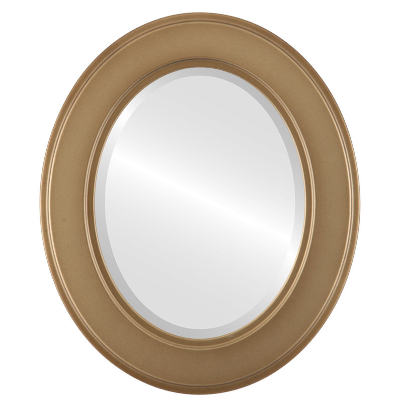 Miroir décoratif biseauté traditionnel Wirksworth, 25 po x 29 po, Désert doré