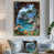 Toile avec cadre flottant or