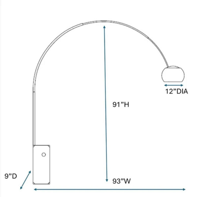 Luna Arc Floor Lamp, Black