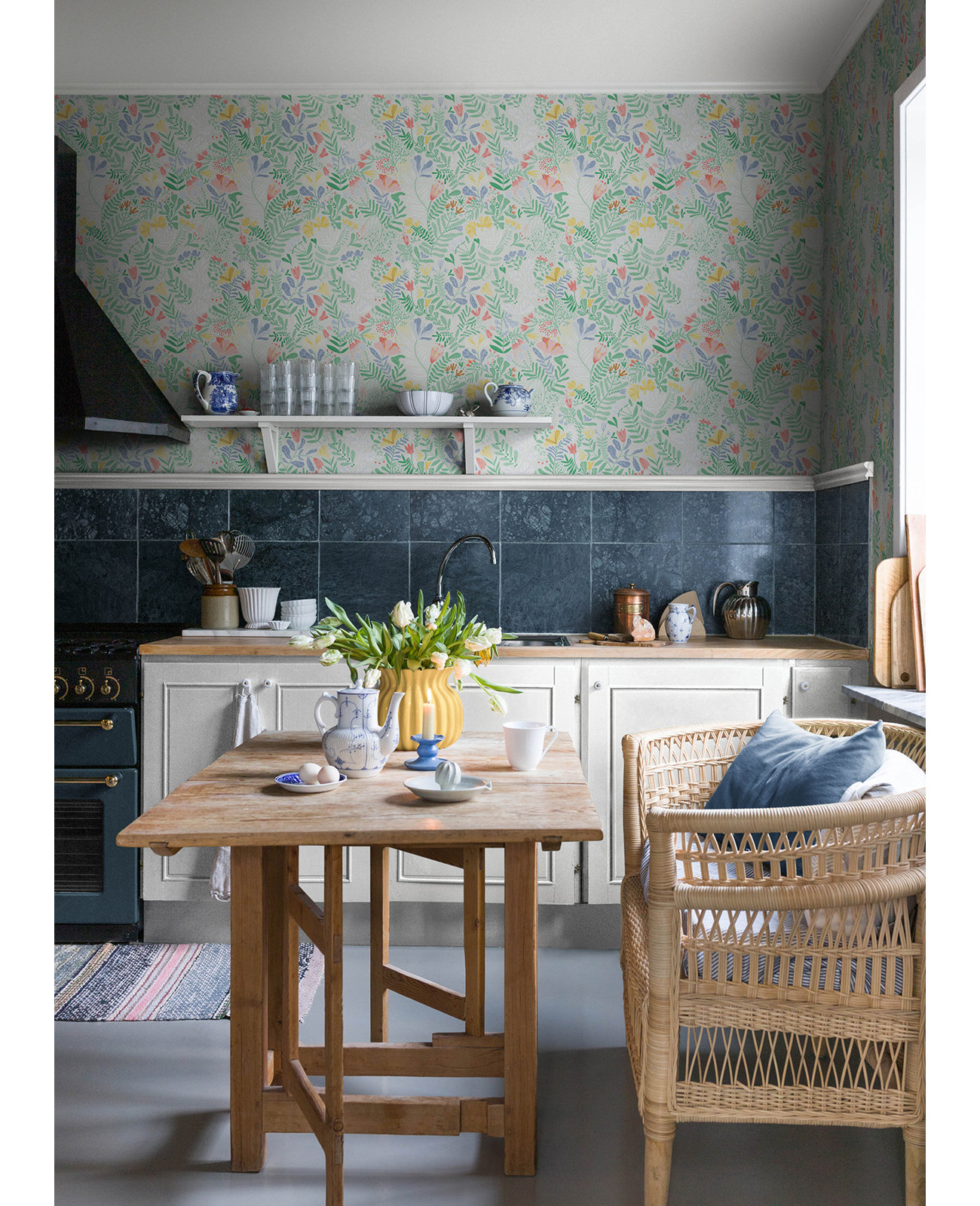 Kathryn Wallpaper, Pink/Green