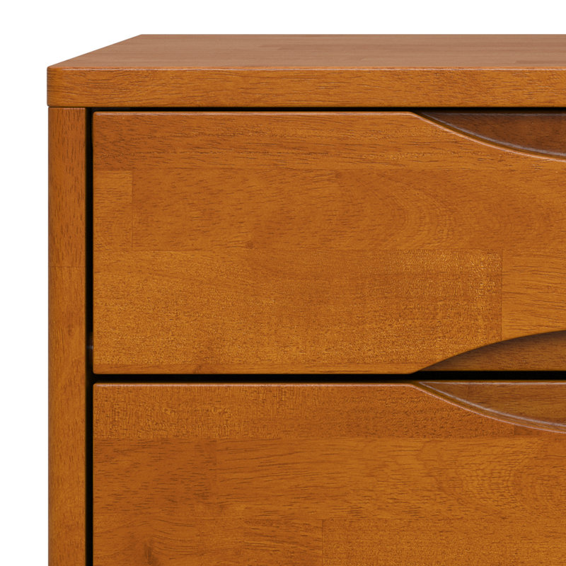 Teak Brown Solid Hardwood Square End Table with Storage