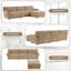 Canapé modulaire en L en chenille 4 places avec chargeurs USB / Type-C, accoudoirs et repose-pieds Petal, structure en bois-813033002