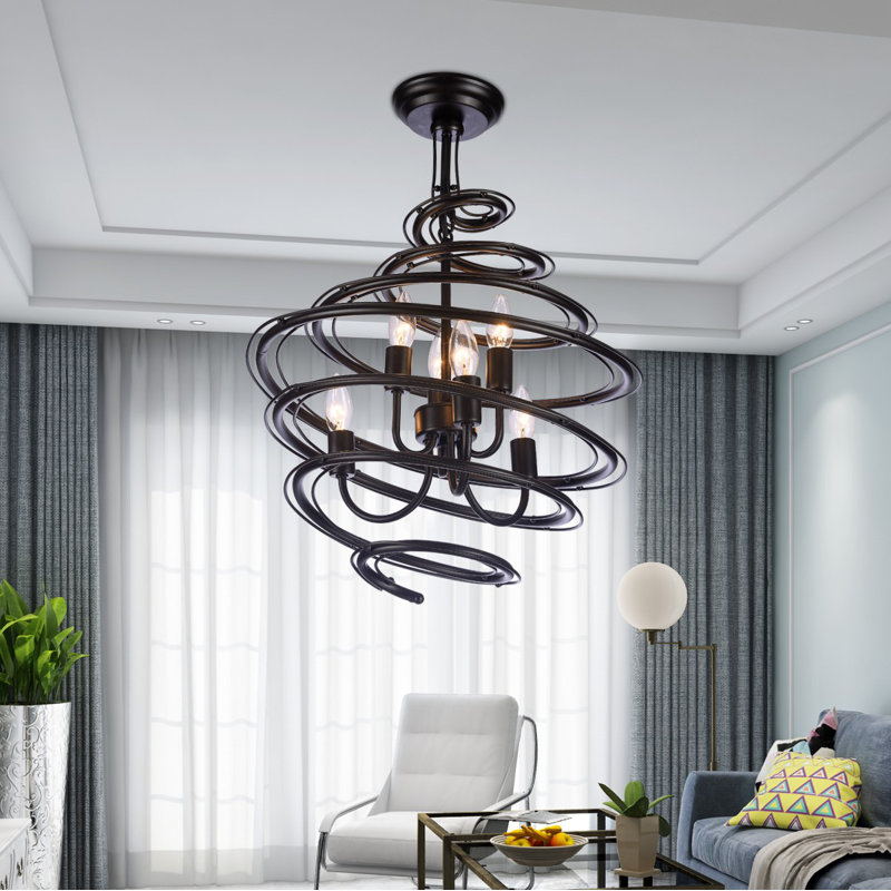 Kaydence 6 - Light Geometric Chandelier