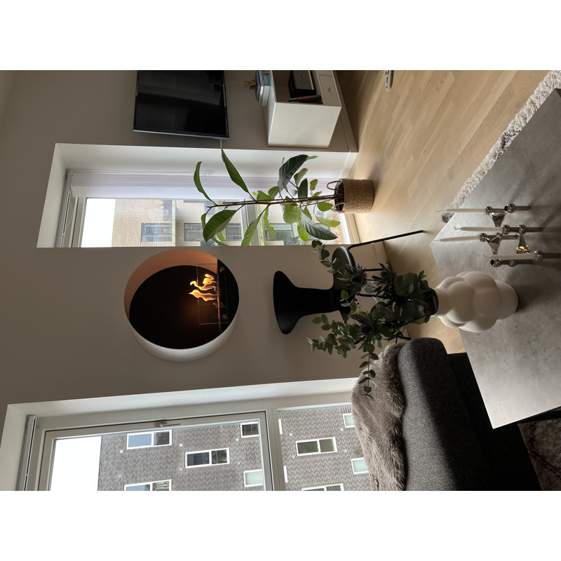 Noelia Belfry Heating Bio-Ethanol Fireplace with 7.5 BTU, White, 60cm H x 60cm W x 20cm D