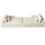 Méridienne inclinable surdimensionnée - Méridienne modulaire 102 po avec lit en velours côtelé beige moelleux sans assemblage pour la chambre à coucher et le salon-1711224846