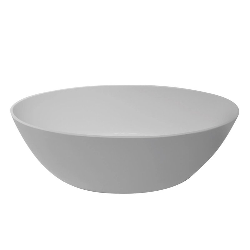 Costera 59.5'' x 30'' Freestanding Soaking Solid Surface Bathtub, Matte White