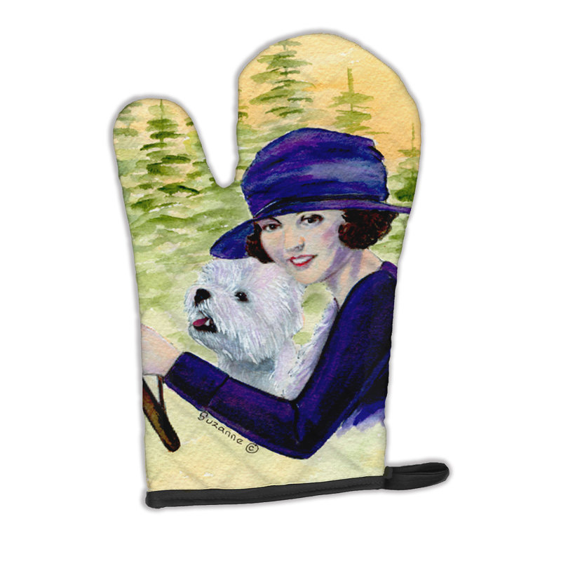 Caroline's Treasures, femme conduisant avec son gant Westie