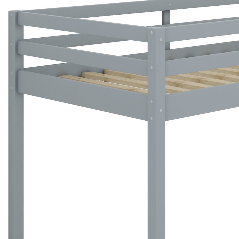 Lit mezzanine en bois avec échelle, Gris