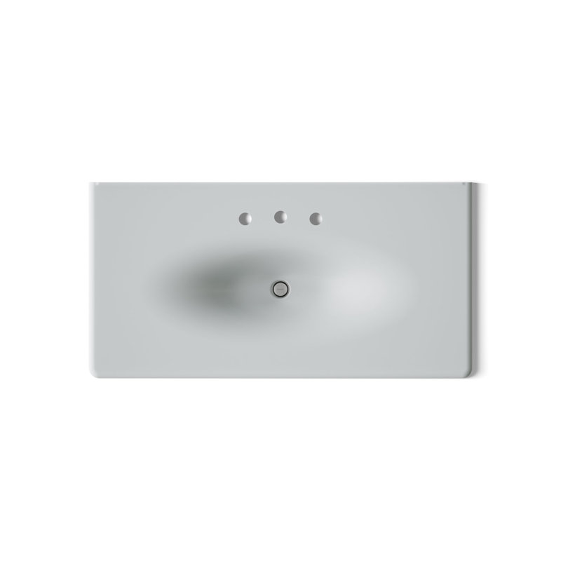 Iron Impressions 44" Single Bathroom Vanity Top, Ice Grey, 8" Centers