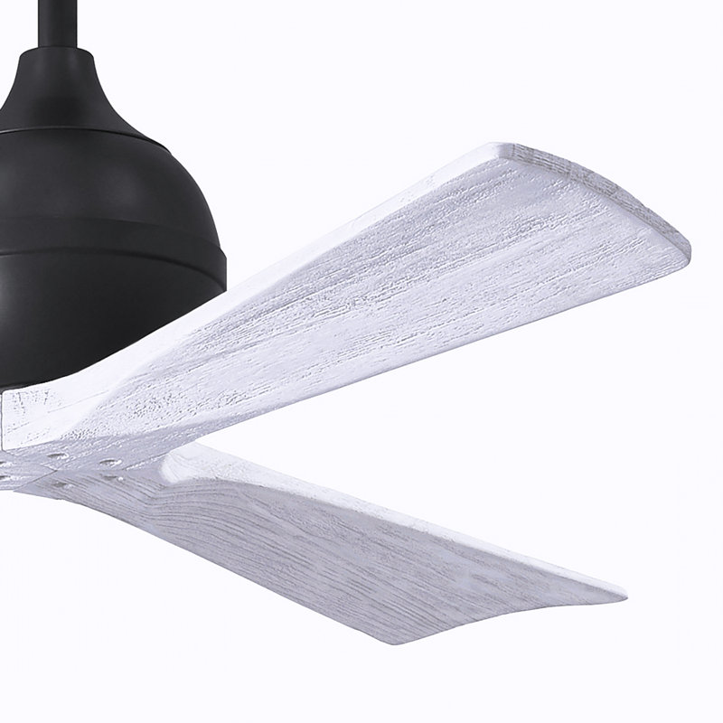 Ventilateur de plafond à 3 pales Irene, Noir mat, 52", Blanc mat