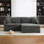 Canapé deux places extra large en chenille avec coussins amovibles et pouf
