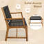 Ensemble de 2 chaises de patio en bois d'acacia avec accoudoirs pour la cour