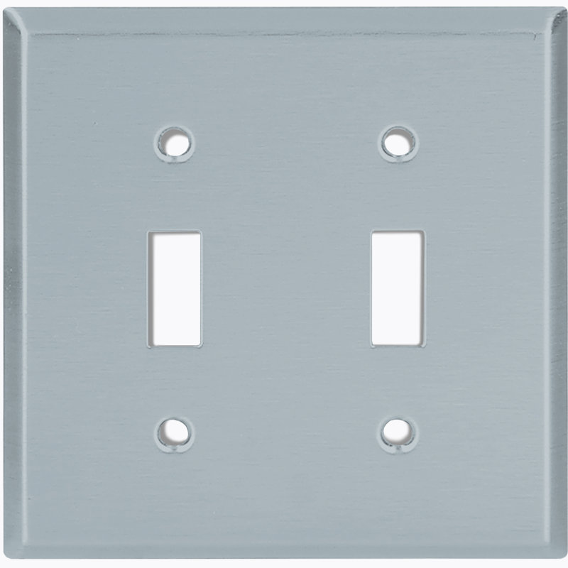 Color Block Blue Gray 2 - Gang Toggle Light Switch Standard Wall Plate