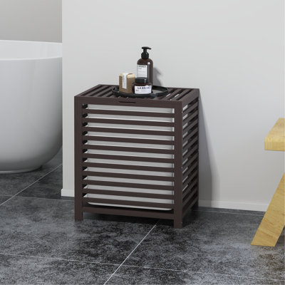 Panier à linge en bambou avec couvercle