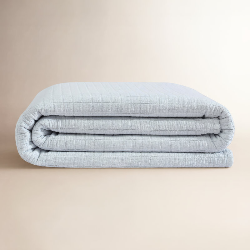 Couvre-lit en coton Calvin Klein Essential, Couvre-lit grand, Bleu clair
