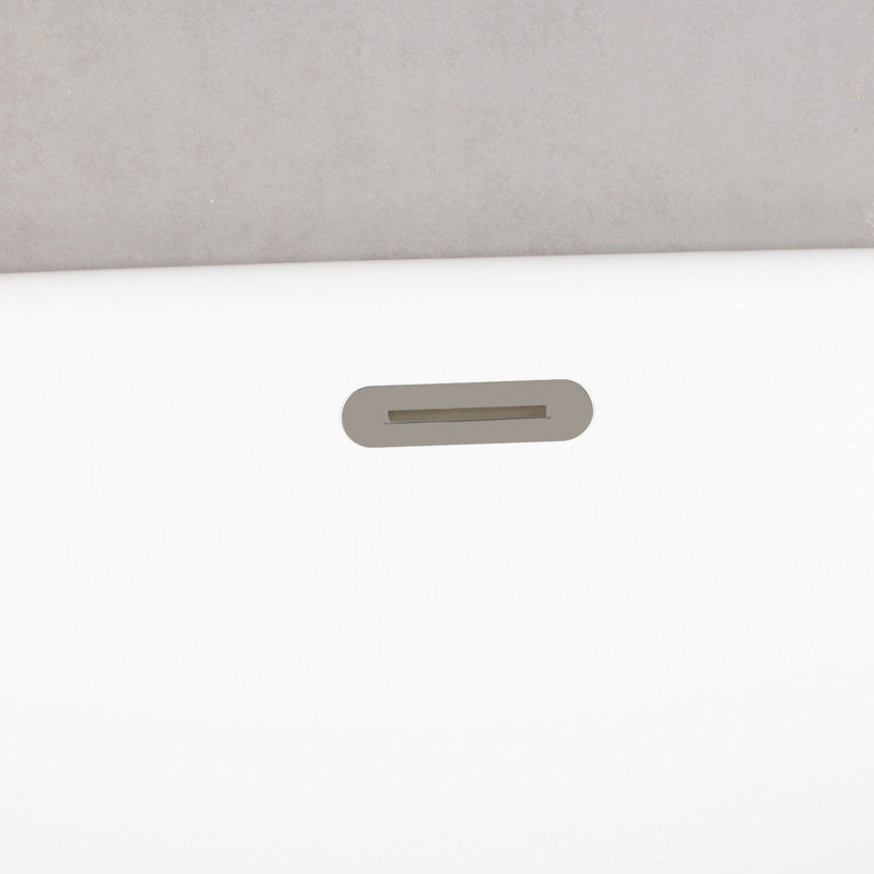 Kingston Brass Aqua Eden 66-Inch Acrylic Oval Double Ended Pedestal Tub With Drain, Brushed Nickel