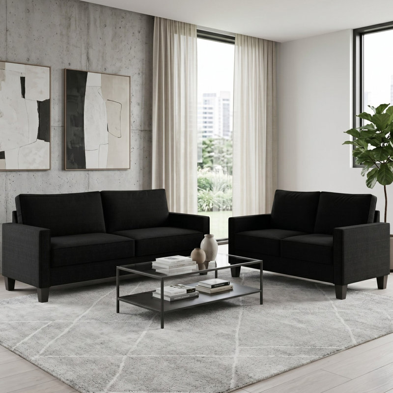 Rafe 2-Piece Living Set, Black