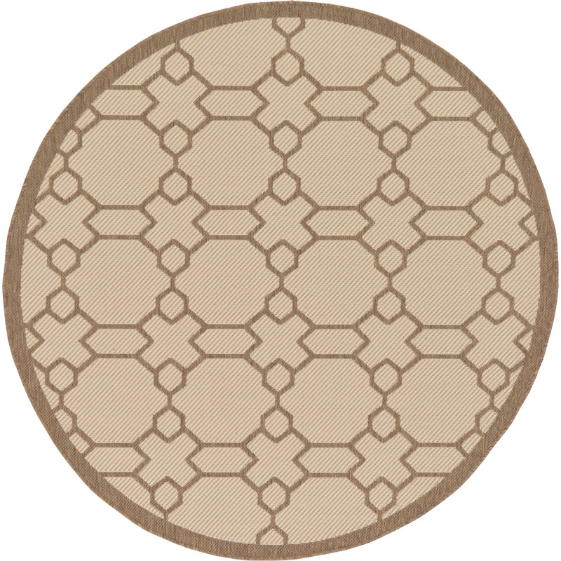 Genevieve Geometric Indoor / Outdoor Rug, Round 6'1"