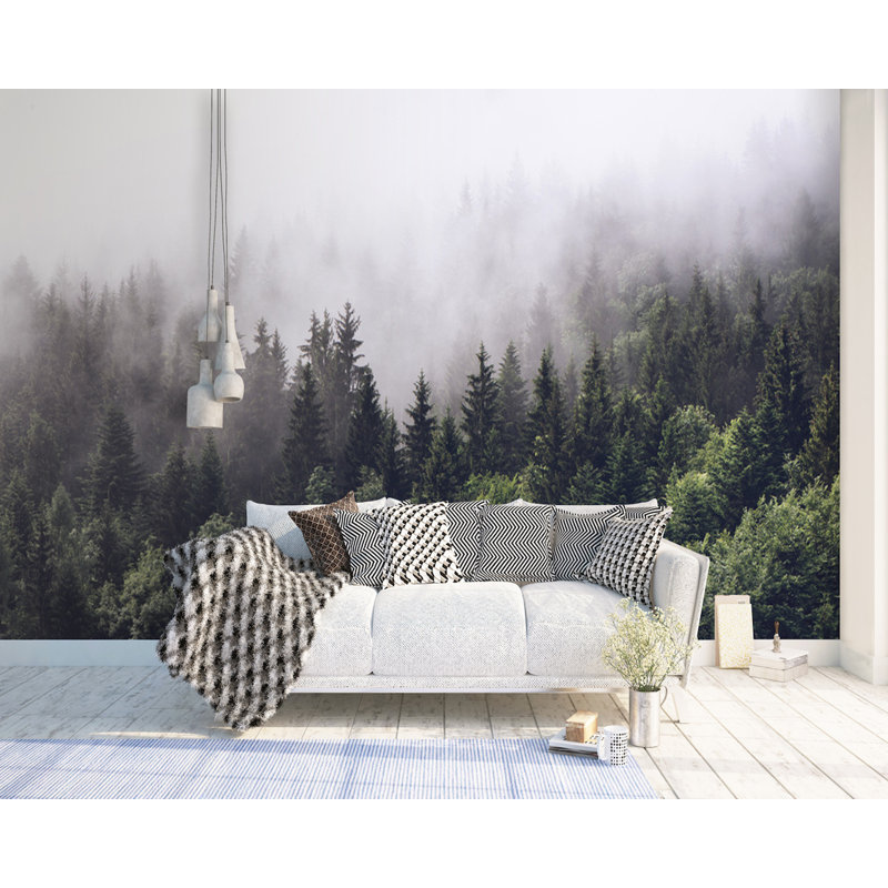 Murale naturelle Dayjah Forest Misty Jungle, L 35 po x l 55 po