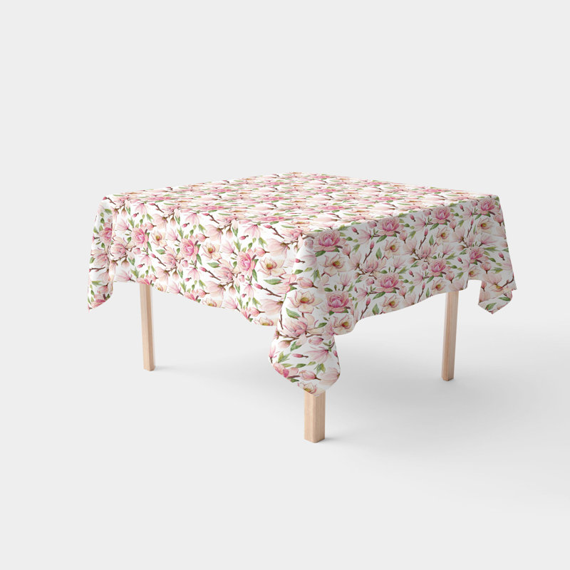 Red Barrel Studio Floral Fabric Tablecloth Capela Rectangular Multicolor, 70" x 70"