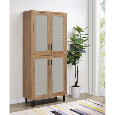 4-Door Tall Shoe Storage Cabinet with Adjustable Shelves and Ventilated Design