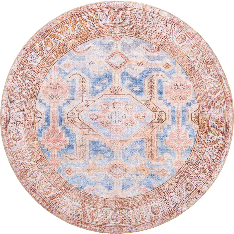 Mcclamma Chenille Oriental Indoor Rug, Round 3'6"