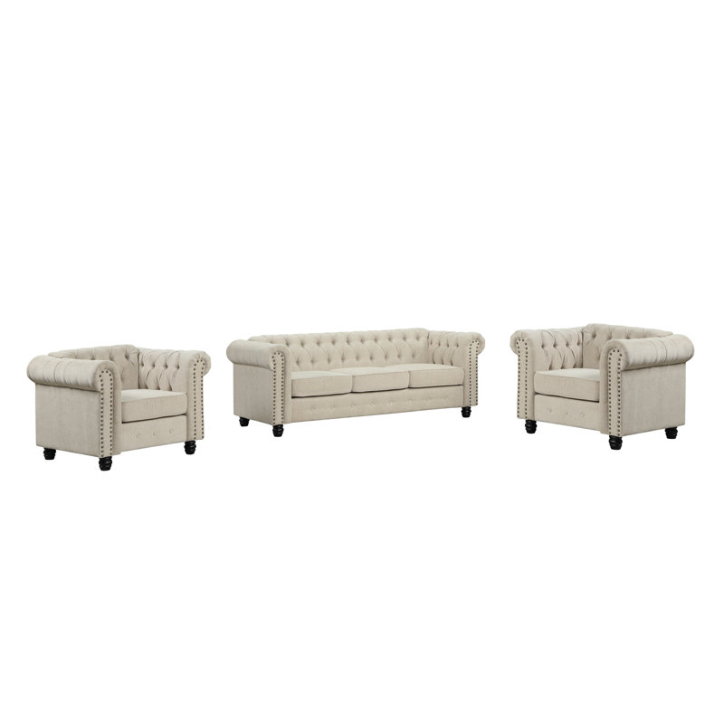Chesterfield 3 - Piece Living Room Set