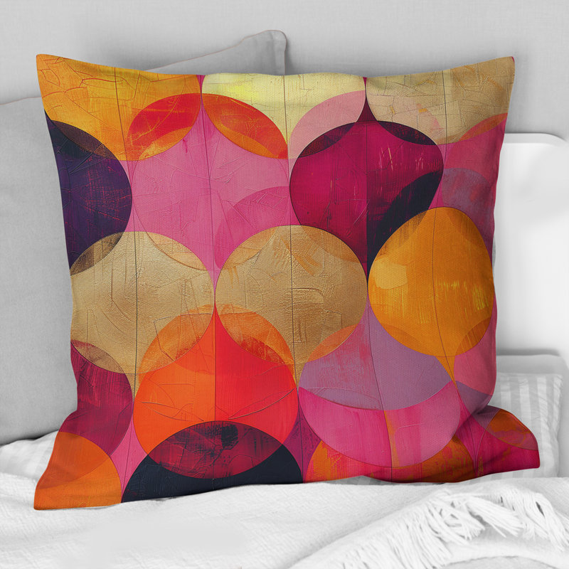 Coussin décoratif rétro Mid-Century, H 16 po x l 16 po